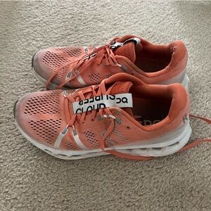 On Running Women's Peach and Grey Running Shoes